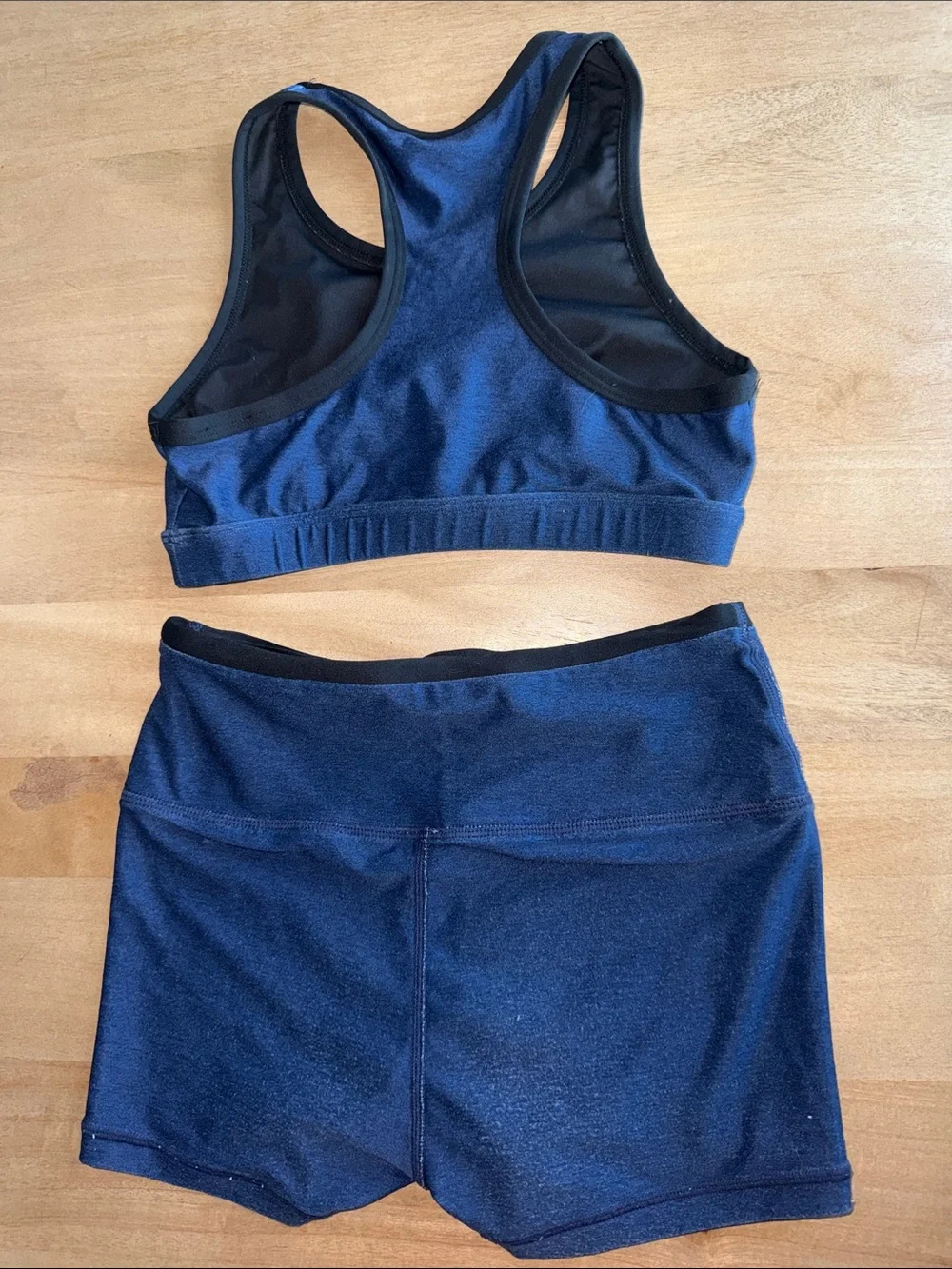 Girls Navy Active Crop Top & Shorts Matching Set